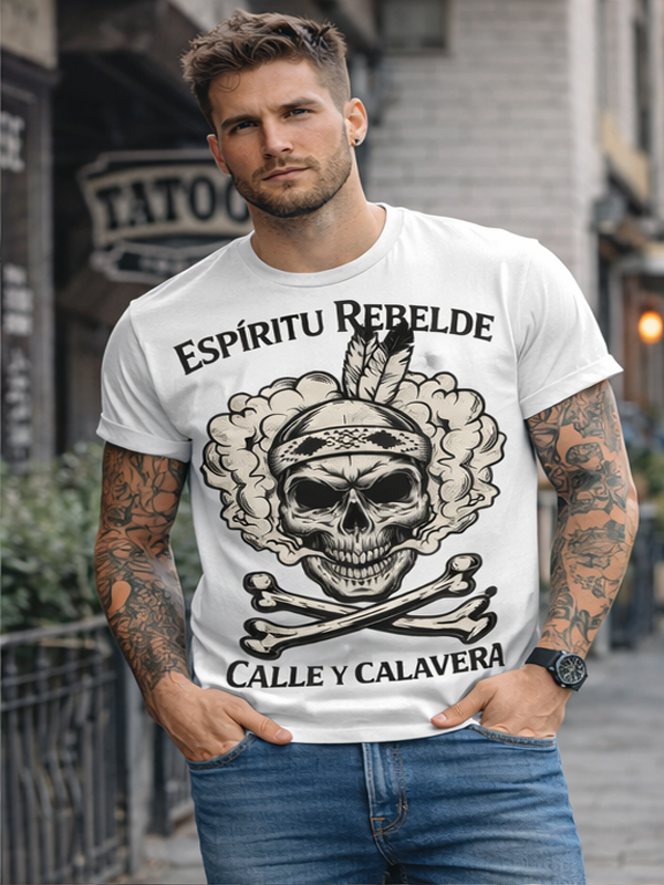 Remera “Espíritu Rebelde” – Calle y Calavera
