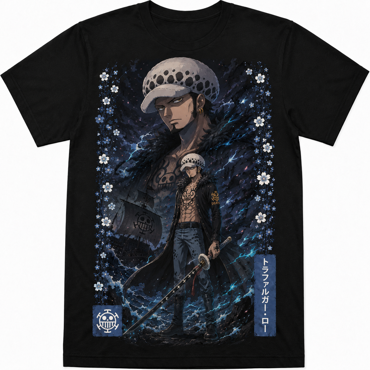 Remera Anime Trafalgar Law One Piece Manga Corta