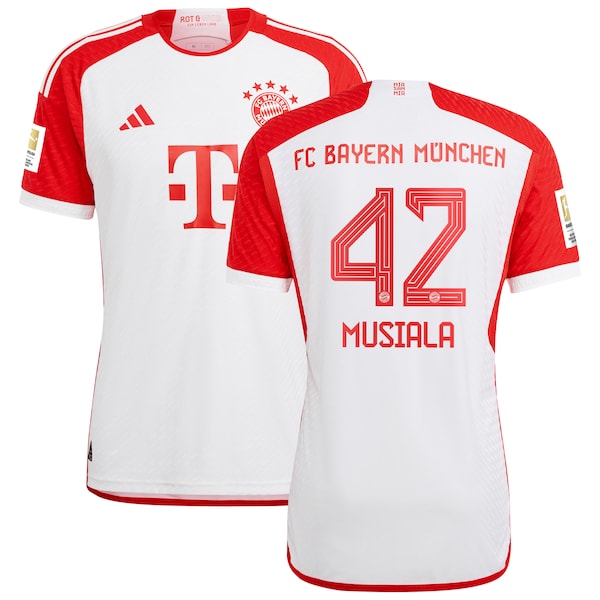 Jamal Musiala Bayern Munich adidas 2023/24 Home Authentic Jersey - White/Black