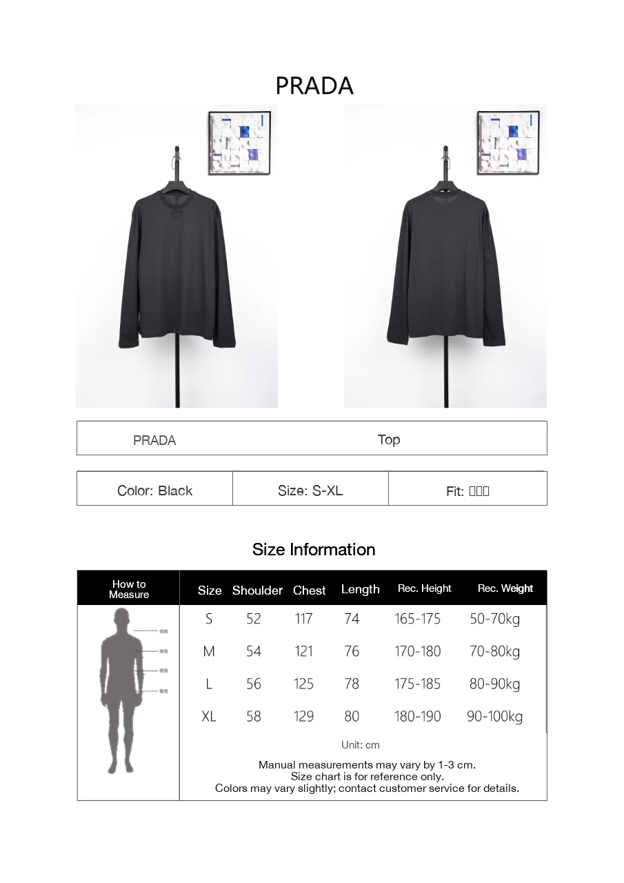 Prada Black Burnout Triangle Logo Long Sleeve T-Shirt product photo from LabelPicks