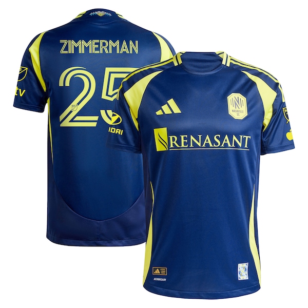 Walker Zimmerman Nashville SC adidas 2025 The Heart Of Nashville Kit Authentic Player Jersey - Navy
