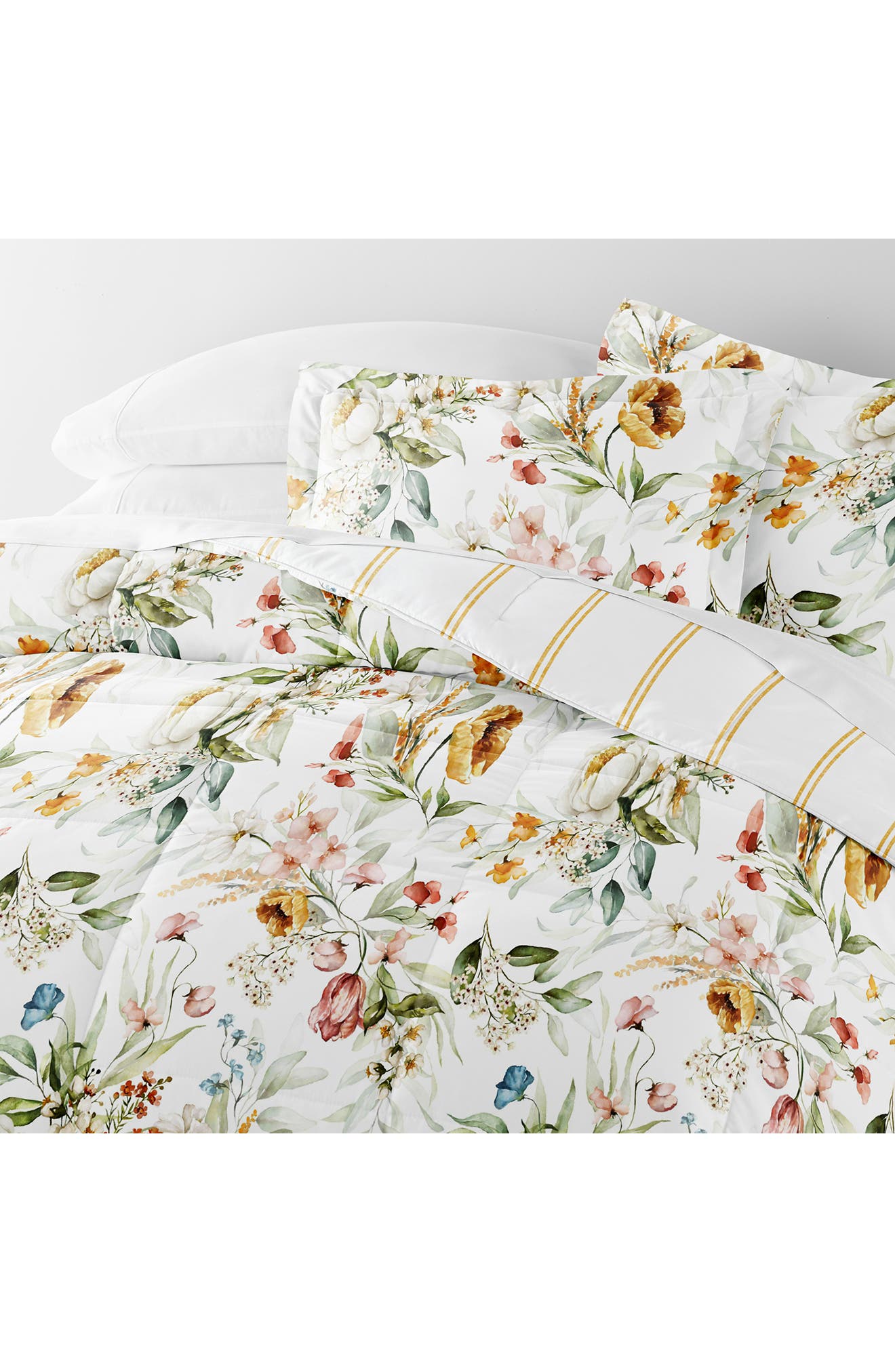HOMESPUN Floral Print 3-Piece Comforter Set