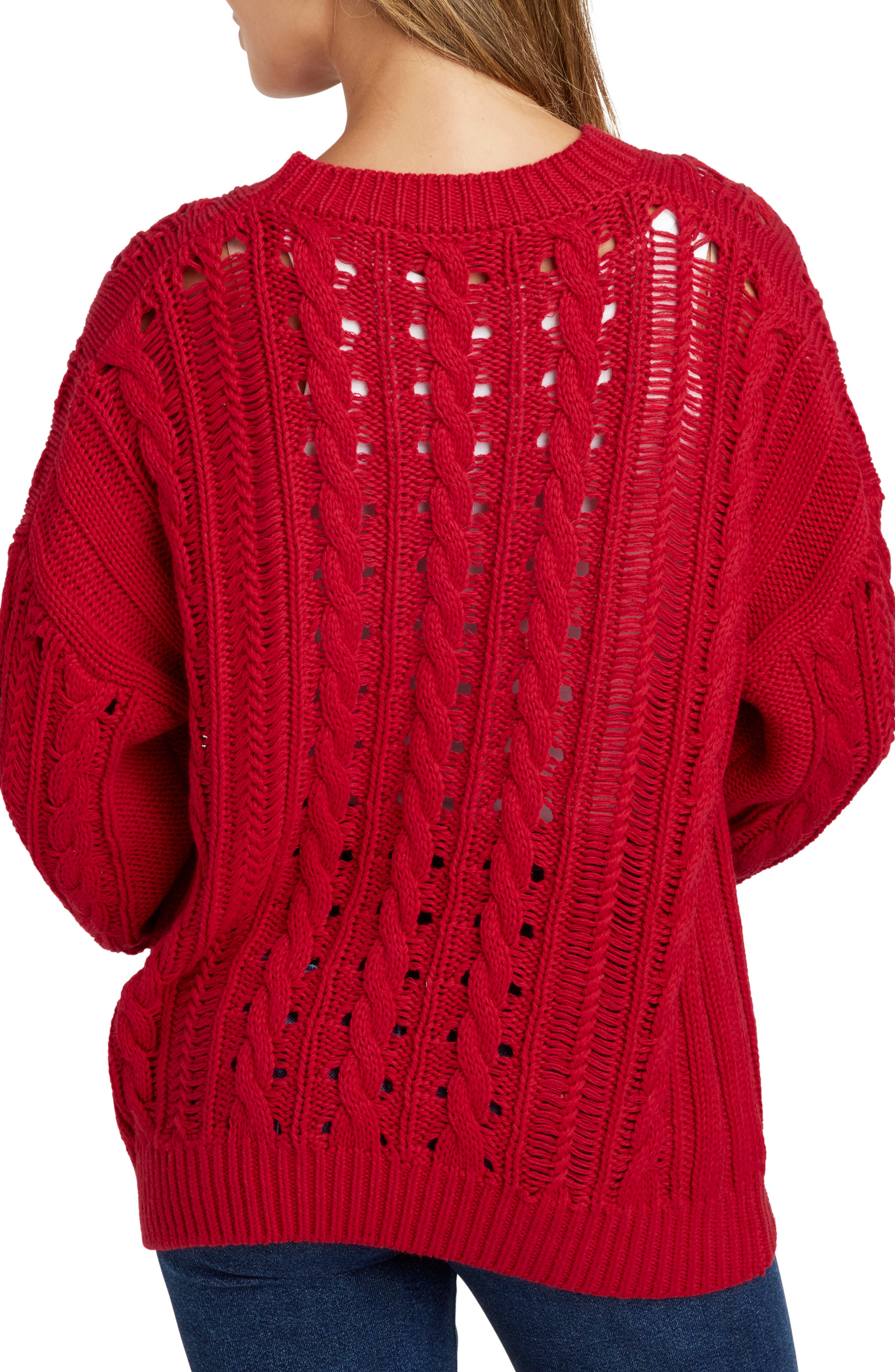 Splendid Martyne Cotton Cable Crewneck Sweater