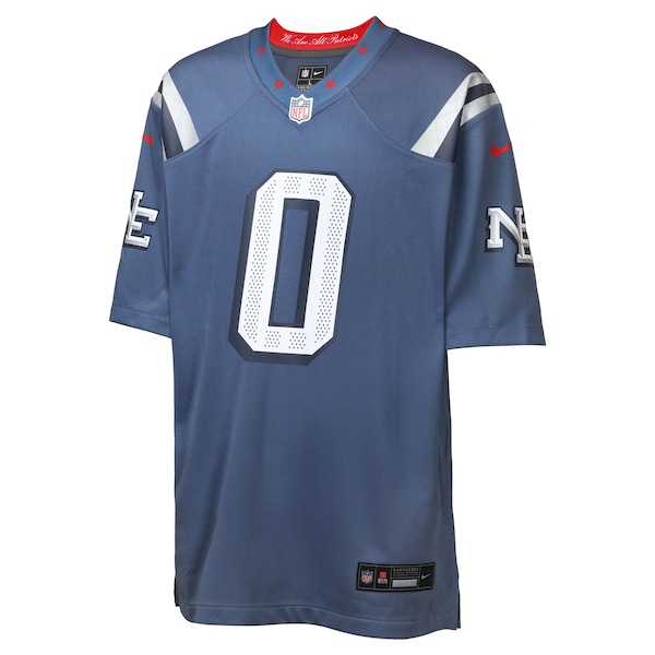 Christian Gonzalez New England Patriots Nike Youth 2025 Rivalries Collection Game Jersey - Storm Blue