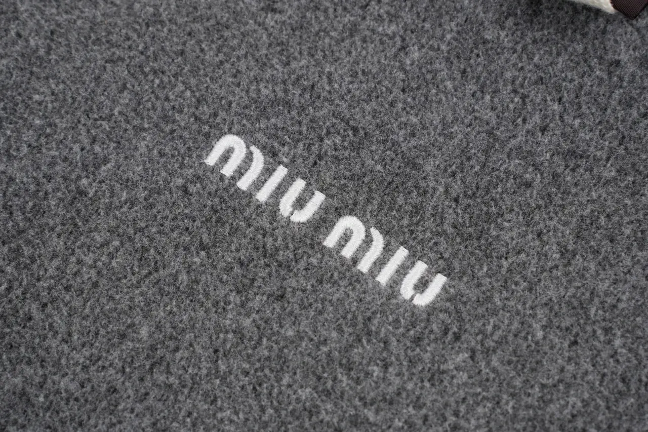 Miu Miu Dark Grey Reversible Fleece Bomber Jacket product photo from LabelPicks