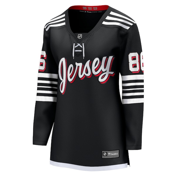 Jack Hughes New Jersey Devils  Women's Alternate Premier Breakaway Player Jersey - Black