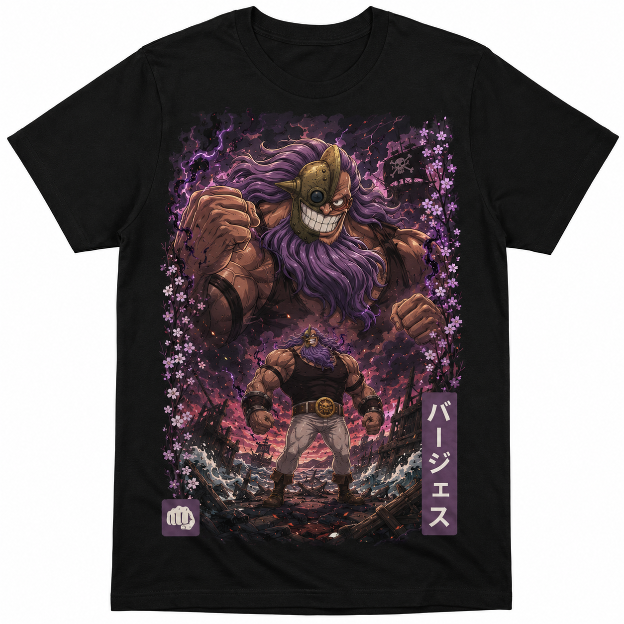 Remera Anime Jesus Burgess One Piece Manga Corta