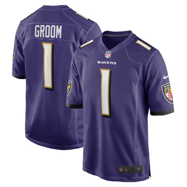 Number 1 Groom Baltimore Ravens Nike Game Jersey - Purple