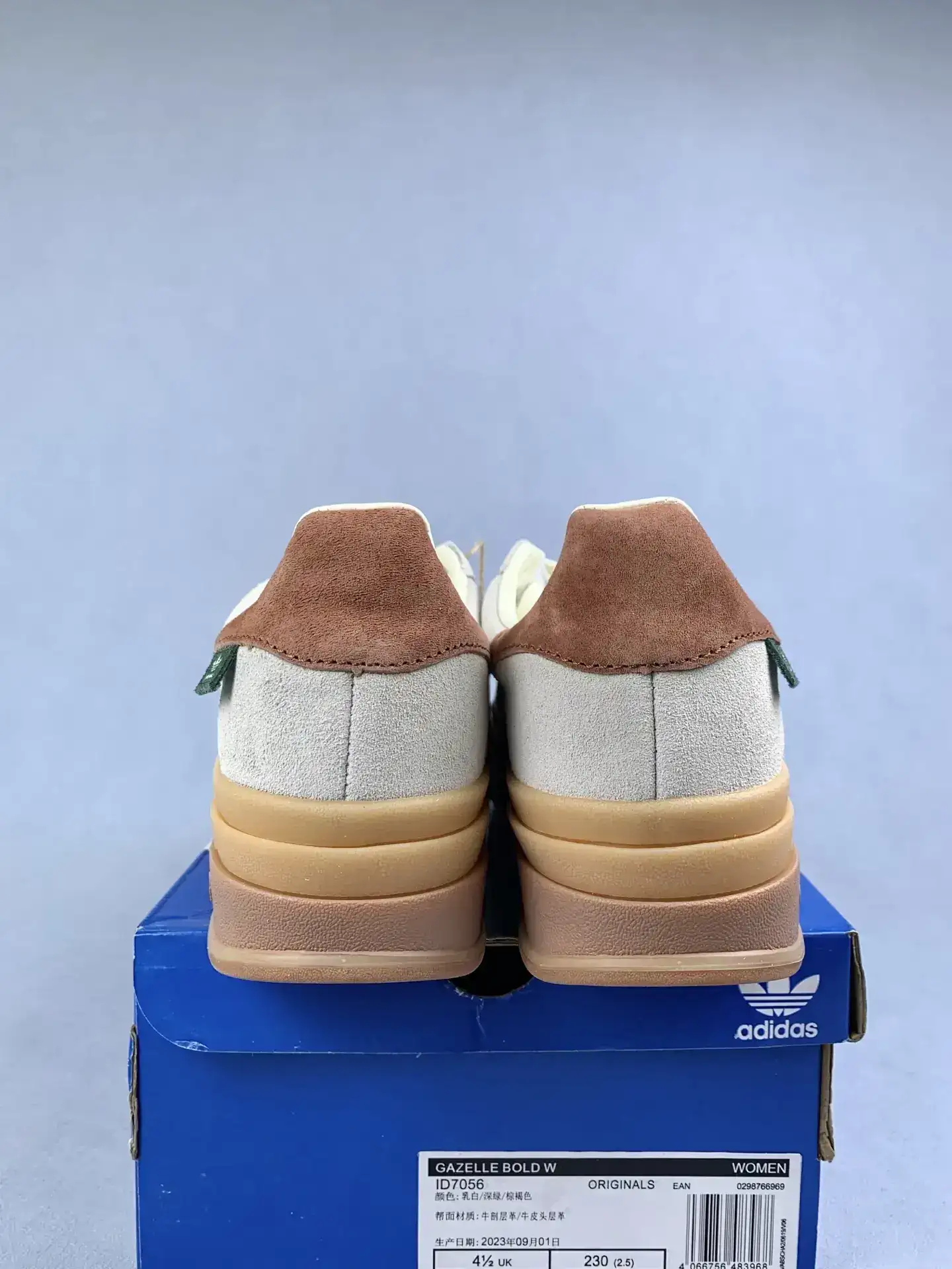 adidas Gazelle Bold Cream White Collegiate Green Shoes product photo from LabelPicks