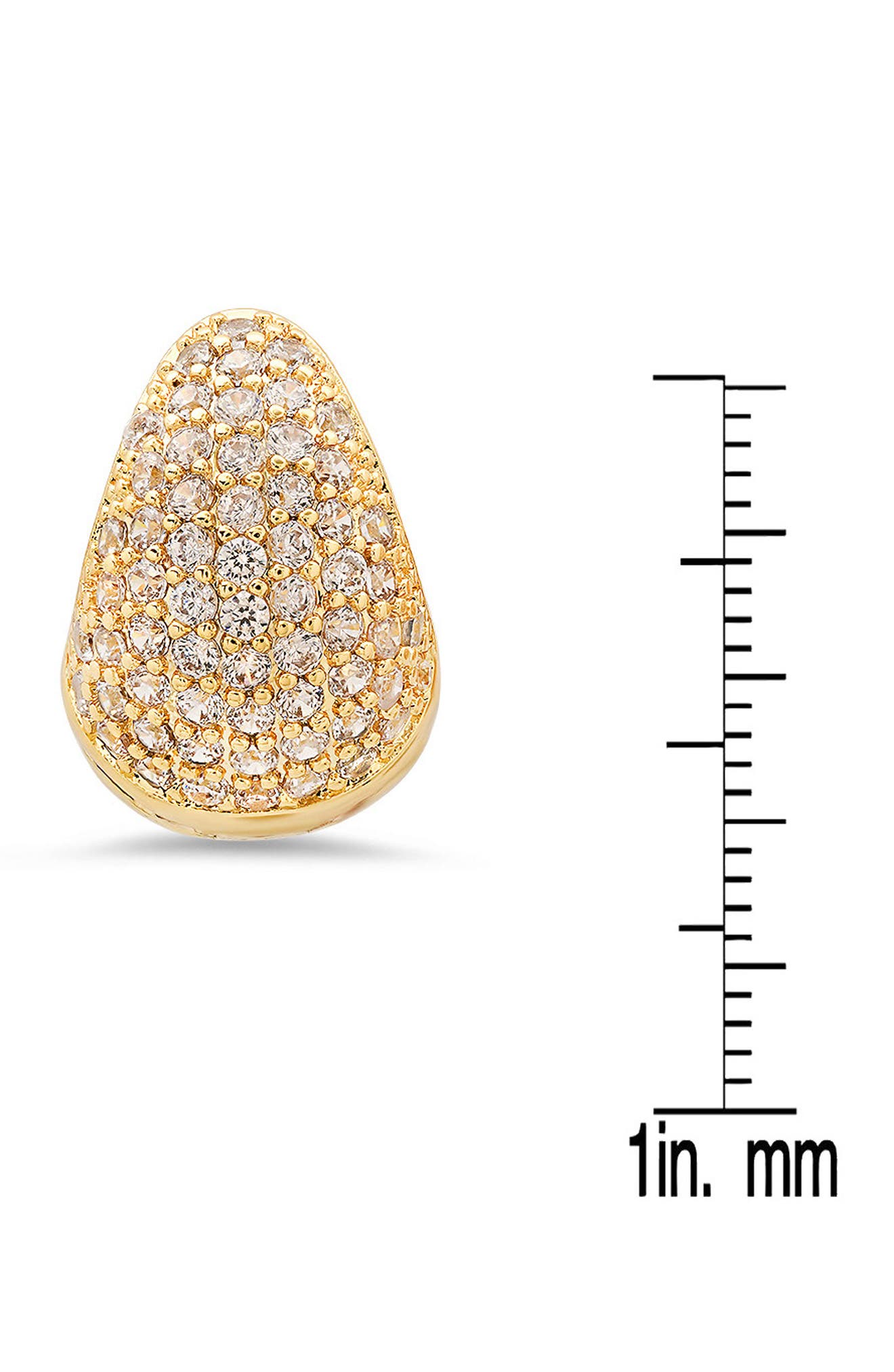 HMY JEWELRY 18K Gold Plated Simulated Diamond Huggie Hoop Earrings