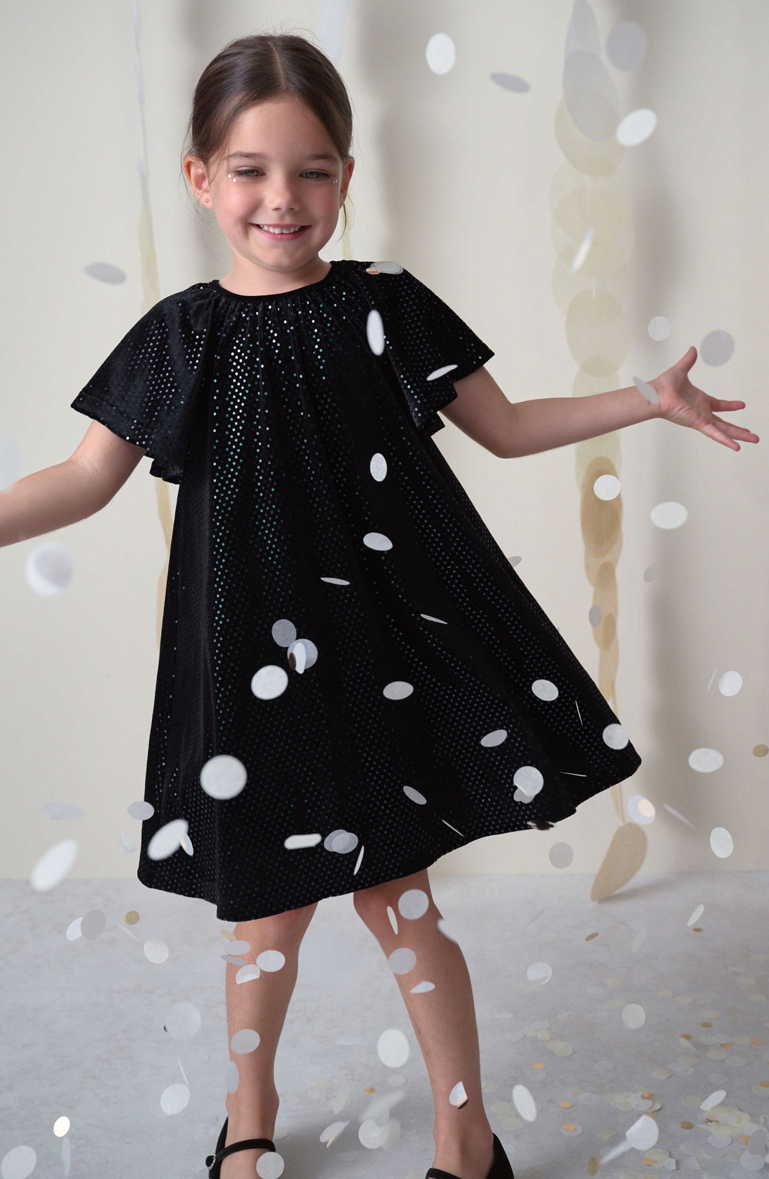 NEXT Kids' Foil Dot Velvet Dress