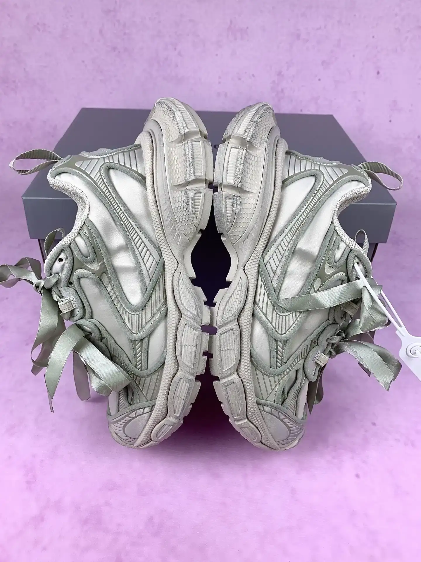3XL Satin Bow Sneaker in Taupe product photo from LabelPicks