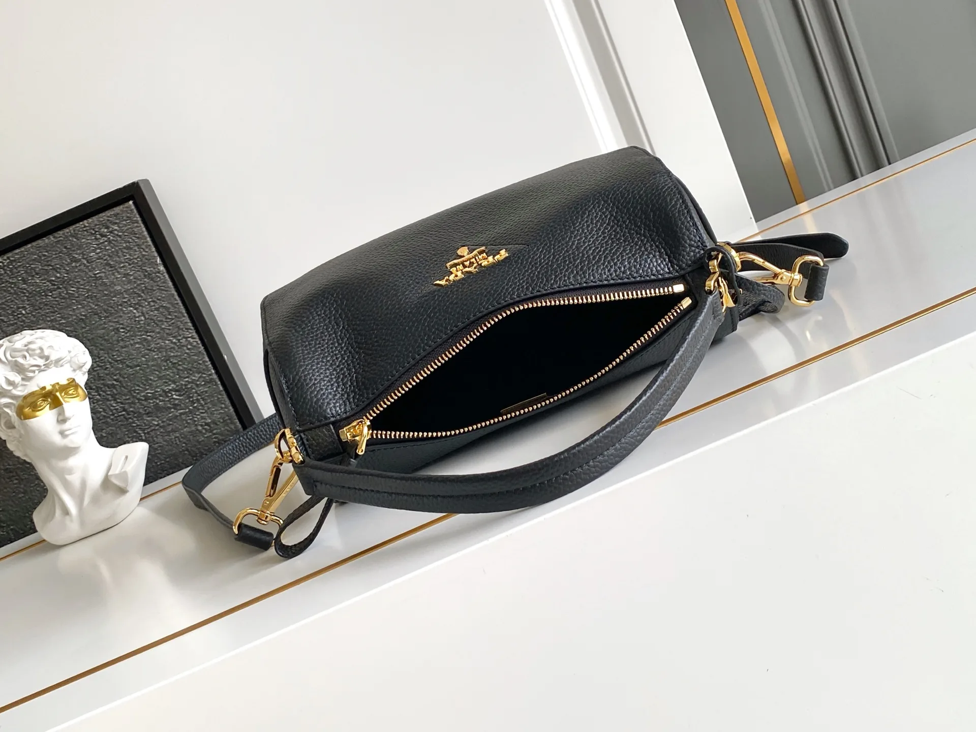Prada Gold Grained Leather Shoulder Bag product photo from LabelPicks