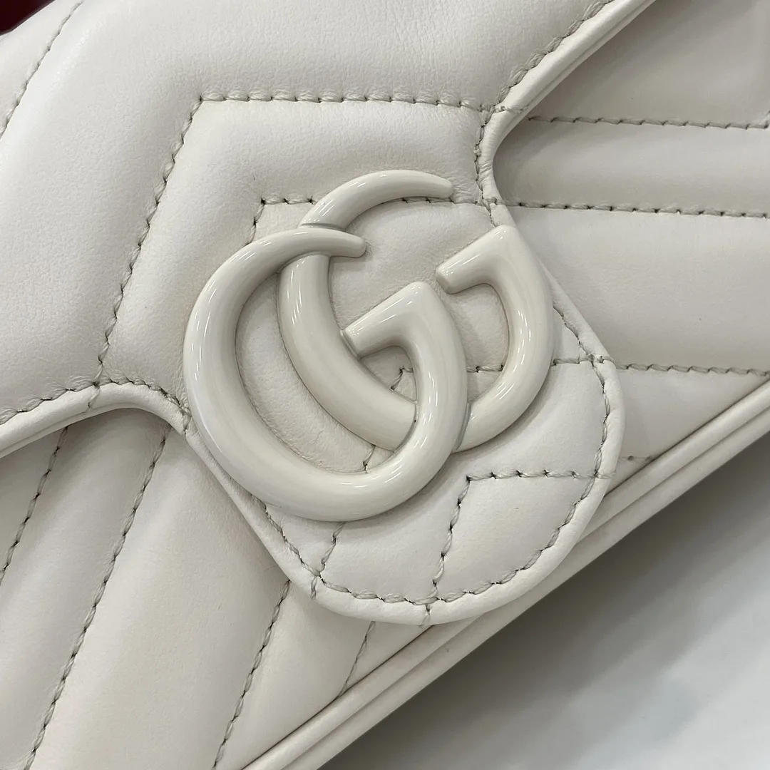 Gucci White Marmont GG Supreme Canvas Shoulder Bag product photo from LabelPicks