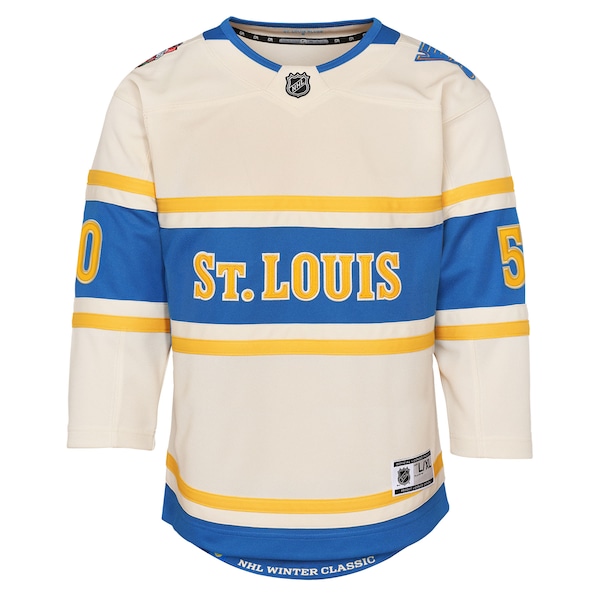 Jordan Binnington St. Louis Blues Youth 2025 NHL Winter Classic Premier Player Jersey - Cream