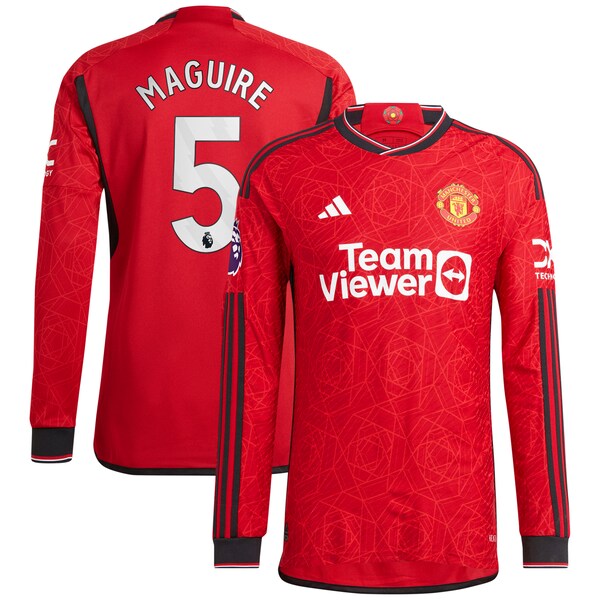 Harry Maguire Manchester United adidas 2023/24 Home Authentic Long Sleeve Player Jersey - Red