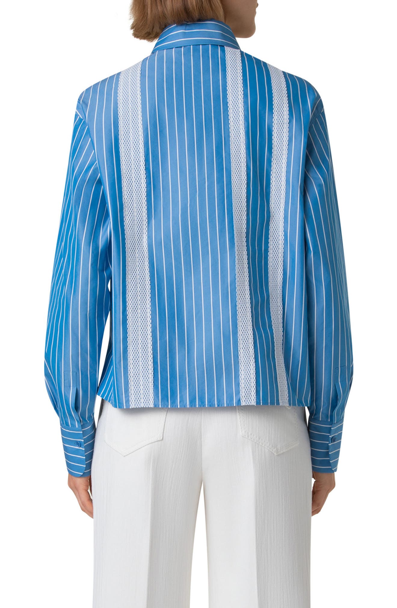 Akris punto Pajama Stripe Long Sleeve Button-Down Shirt