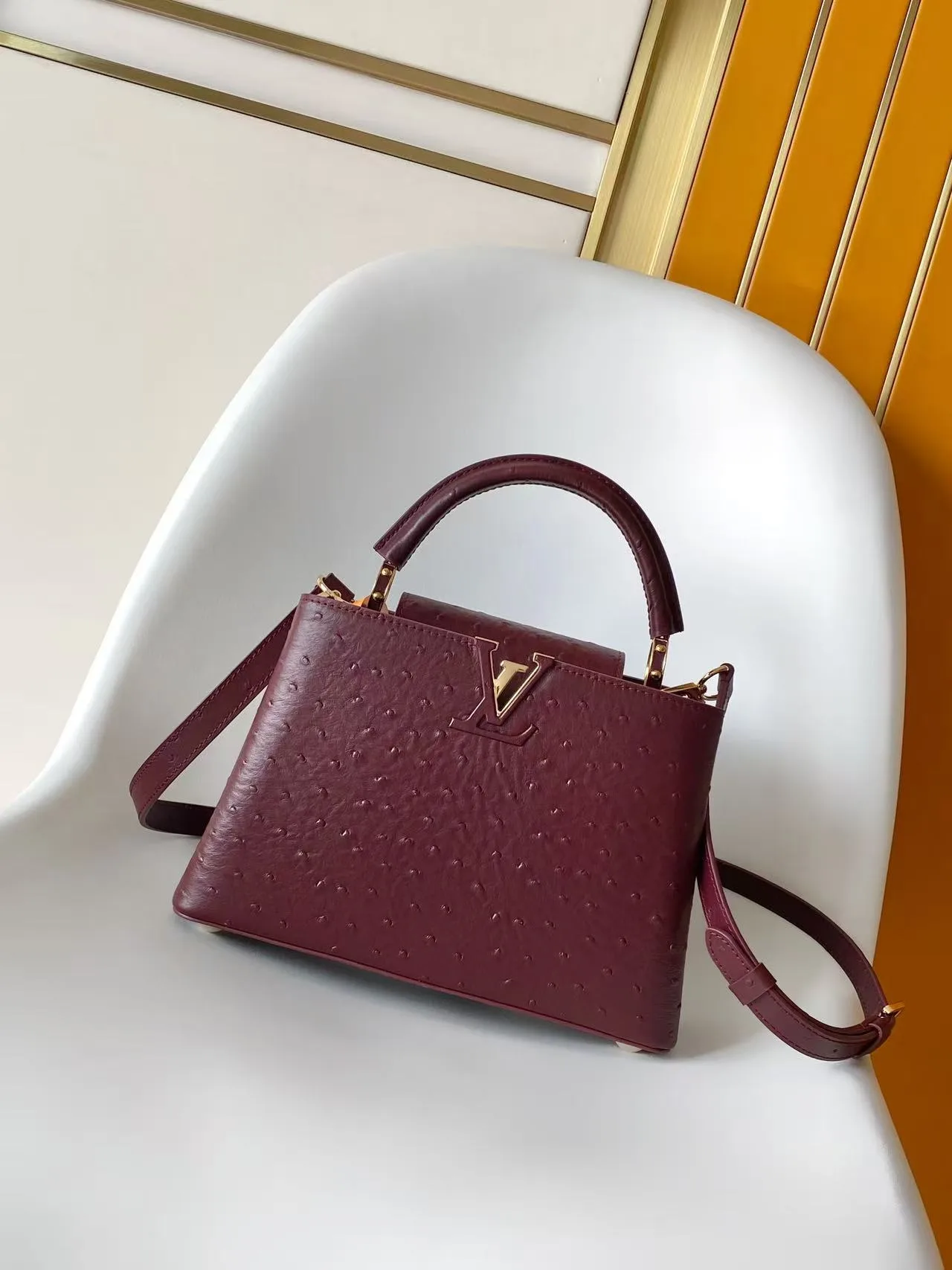 Louis Vuitton Black Capucines Grained Leather Top Handle Bag product photo from LabelPicks