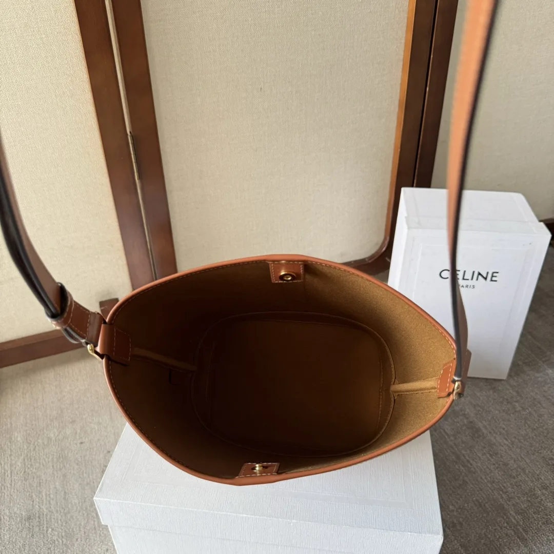 Celine Beige Folco Triomphe Canvas Bucket Bag product photo from LabelPicks