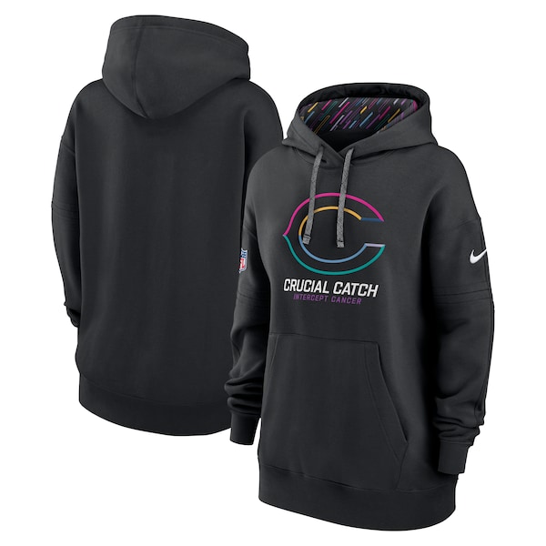 Chicago Bears Nike Women's 2024 NFL Crucial Catch Club Pullover Hoodie - Black