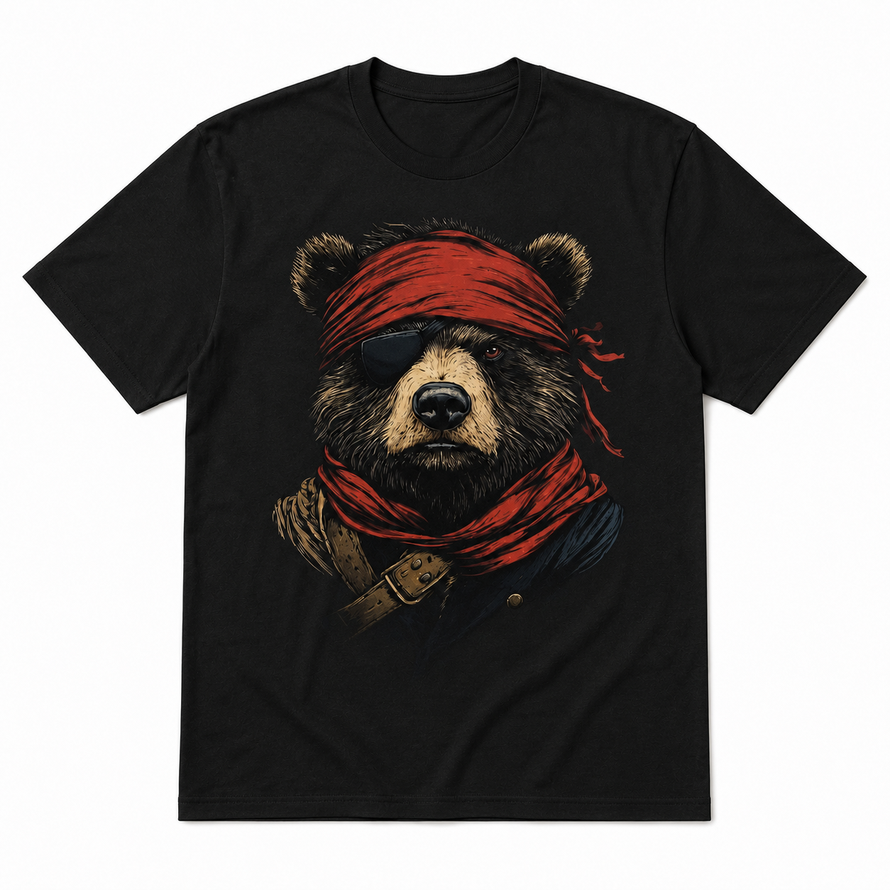 Remera Oso Pirata con Parche - Diseño Exclusivo Retro Nerd