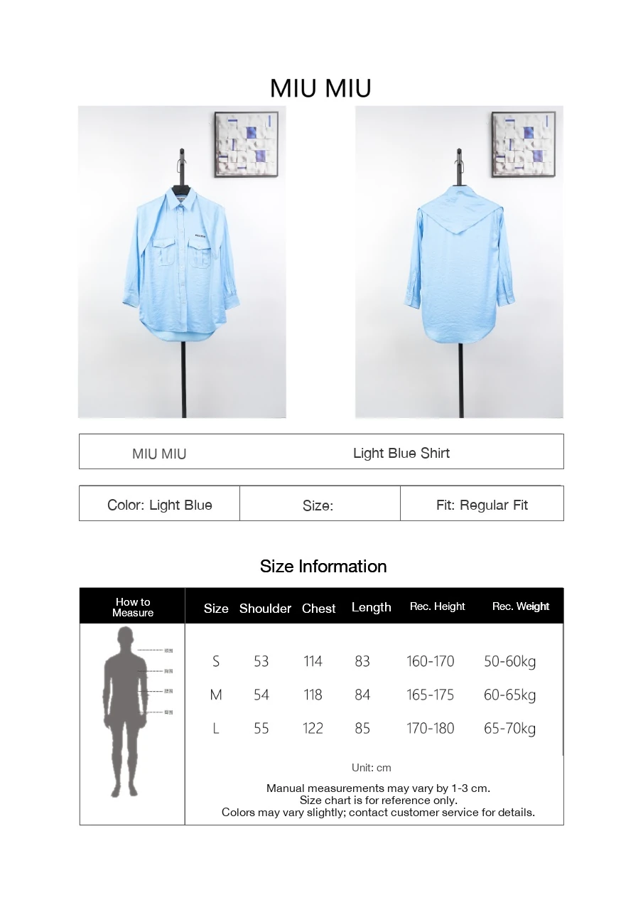 Miu Miu Light Blue Bow Poplin Long Sleeve Shirt product photo from LabelPicks