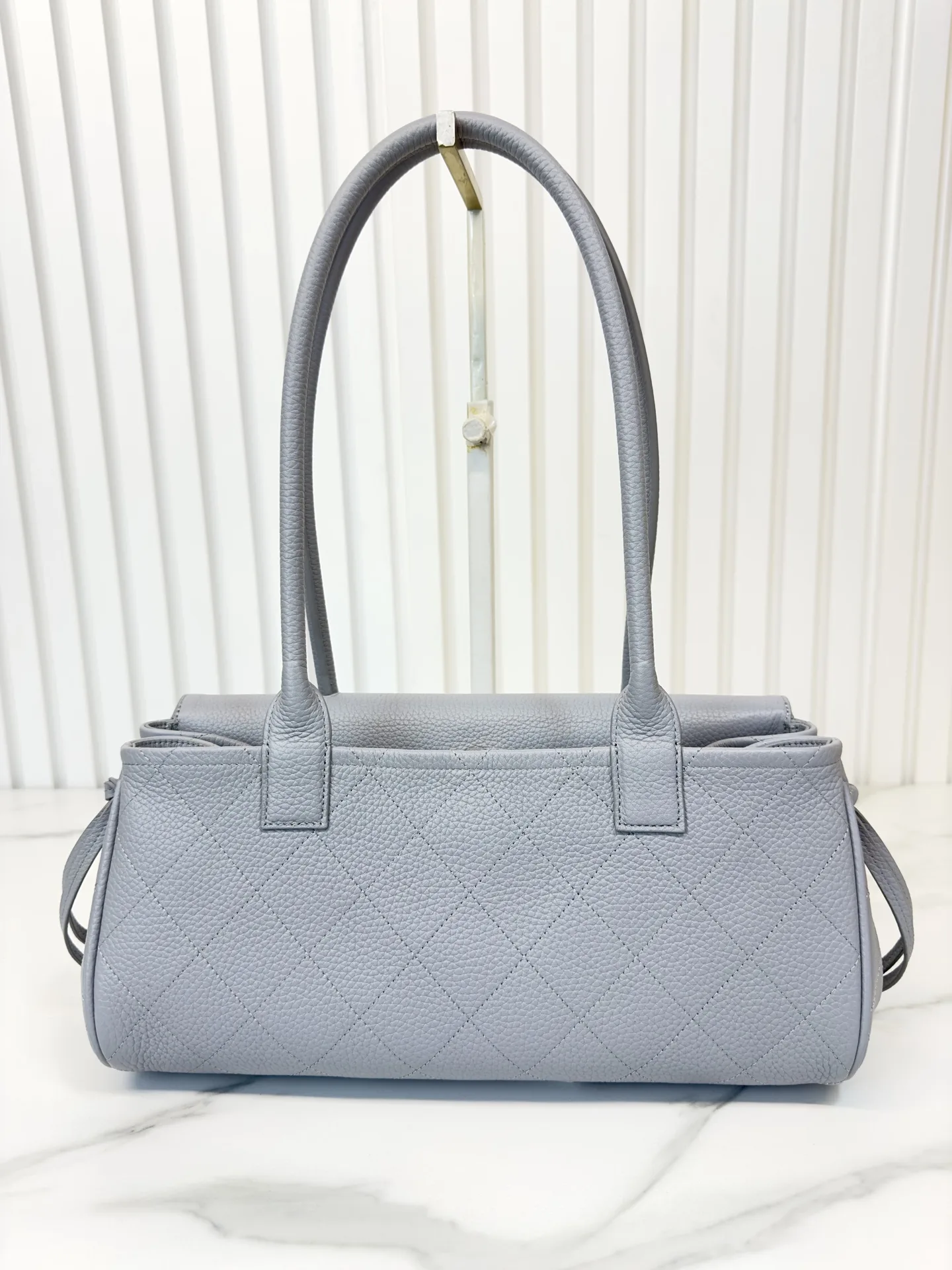 Chanel Grey Grained Leather Top Handle Bag product photo from LabelPicks