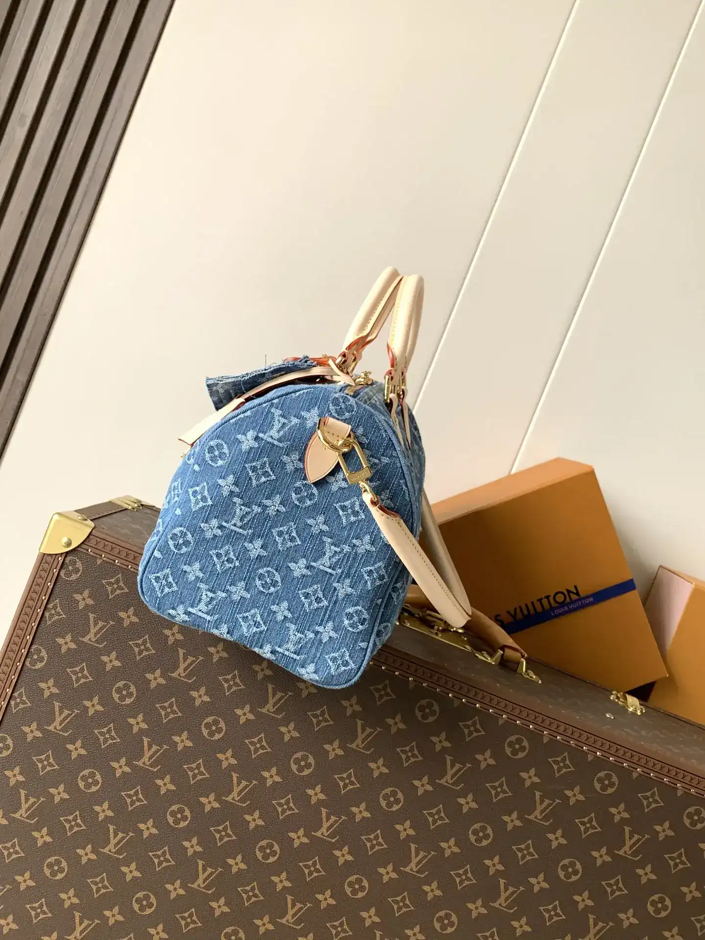Louis Vuitton Speedy Blue Calfskin Top Handle Bag product photo from LabelPicks