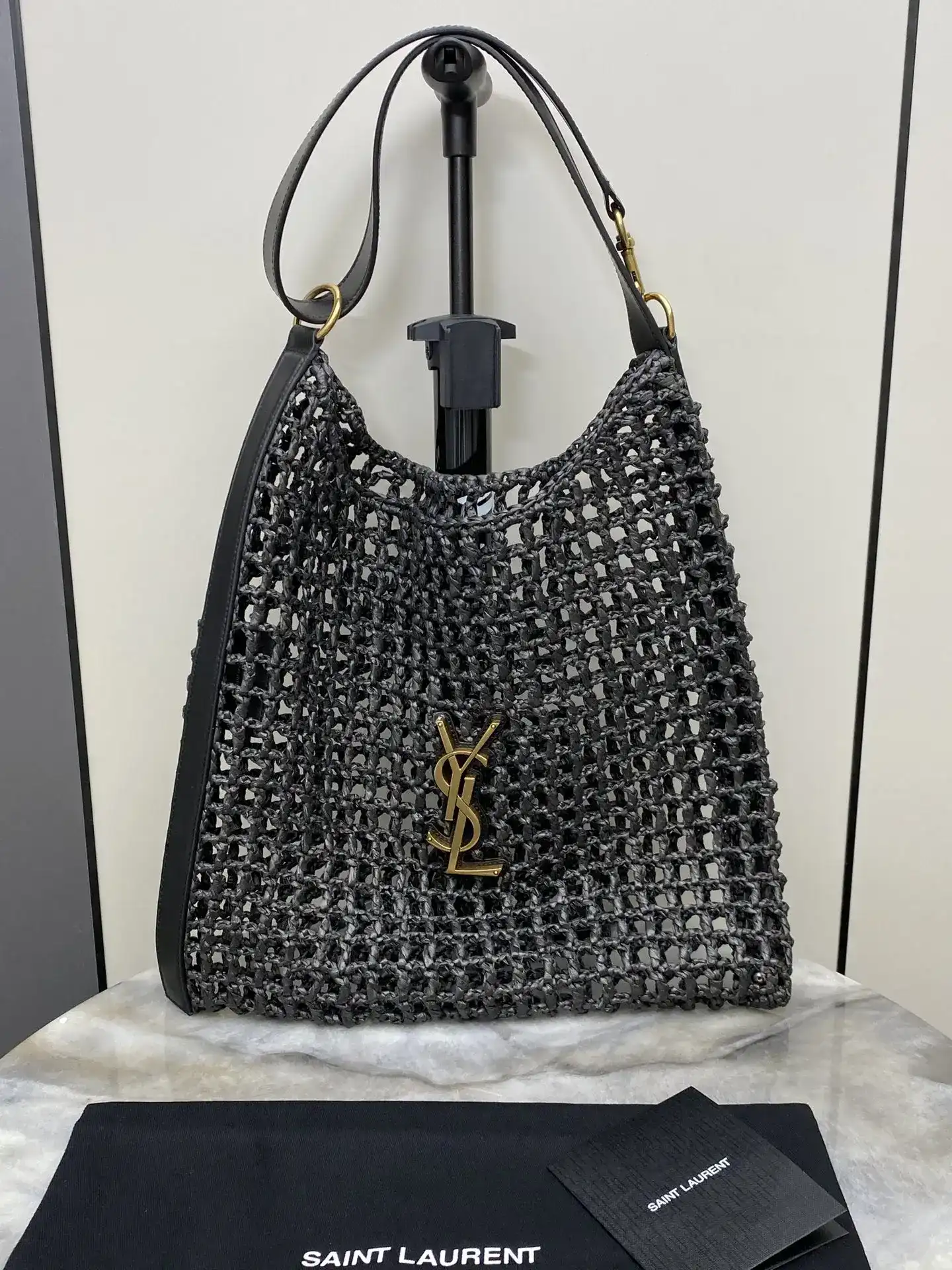 Saint Laurent Gold Straw Woven Hobo Bag product photo from LabelPicks