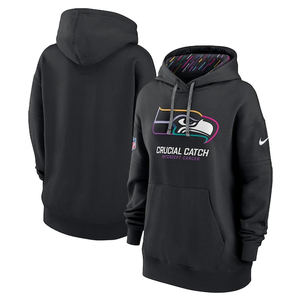 Seattle Seahawks Nike Women's 2024 NFL Crucial Catch Club Pullover Hoodie - Black