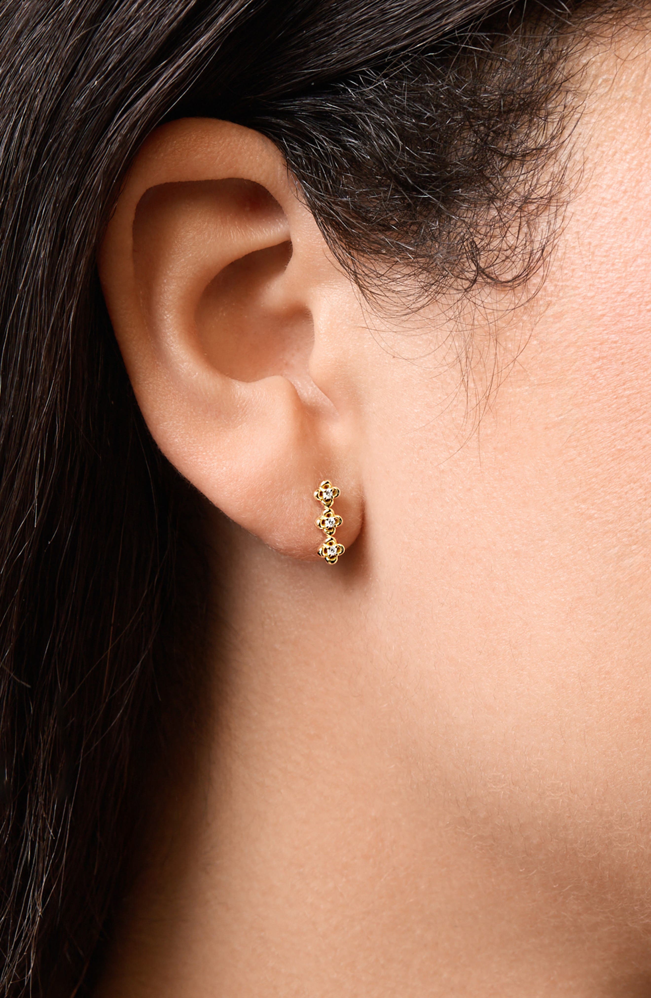Bony Levy Mykonos 18K Yellow Gold Diamond Quatrefoil Stud Earrings