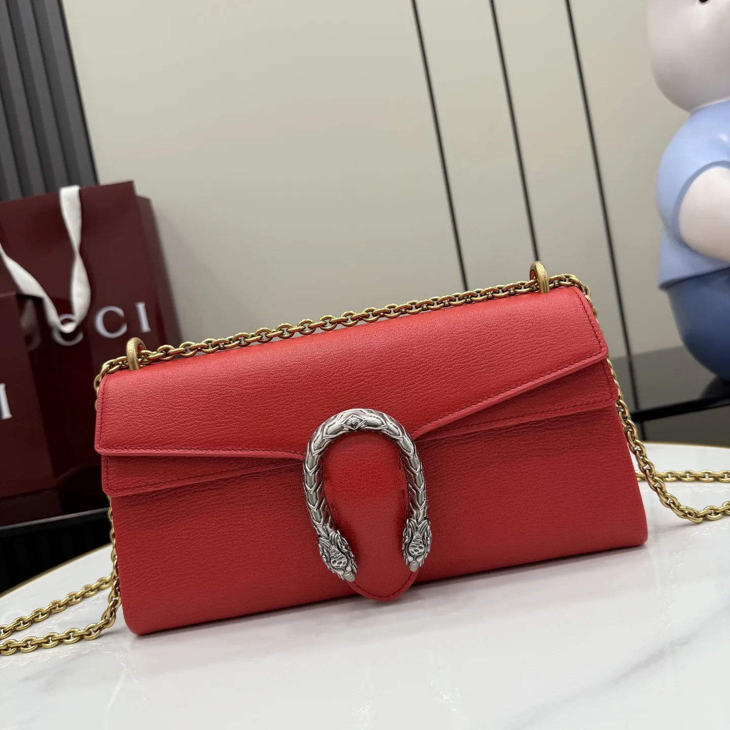 Gucci Dionysus Red Grained Leather Shoulder Bag product photo from LabelPicks