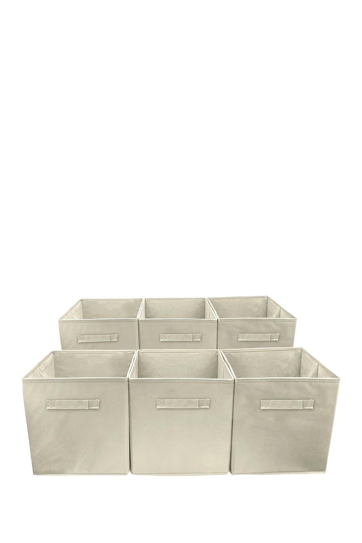 SORBUS Foldable Storage Cube Basket Bin - Set of 6 - Beige