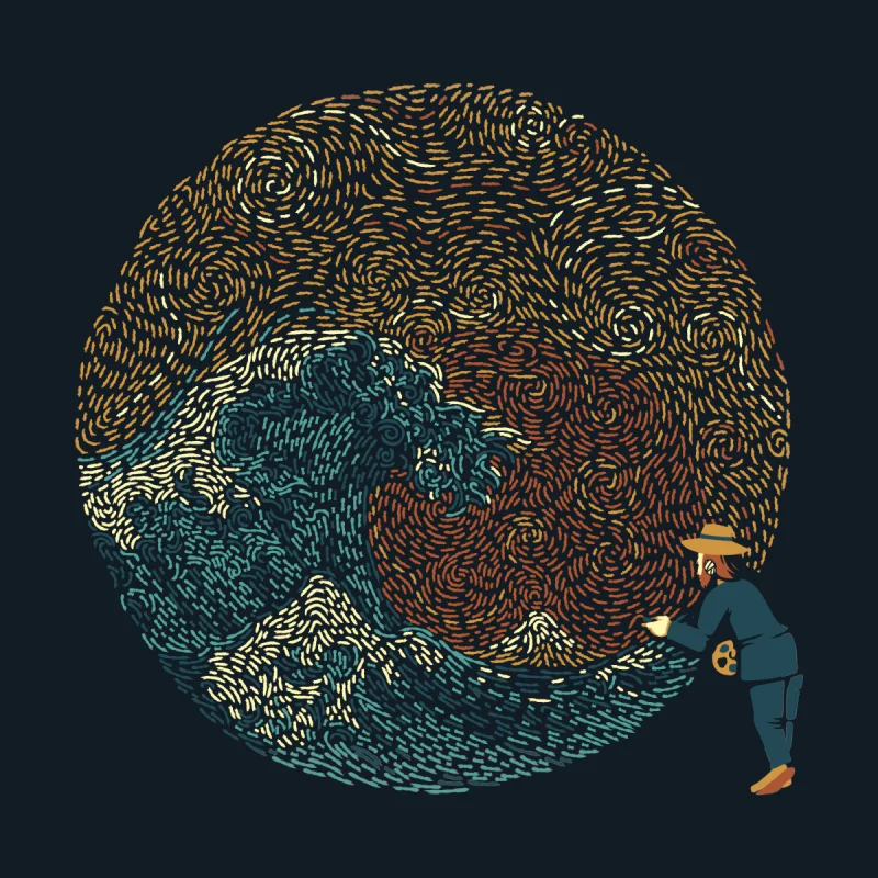 Camiseta de La gran ola de Van Gogh de Tobe Fonseca