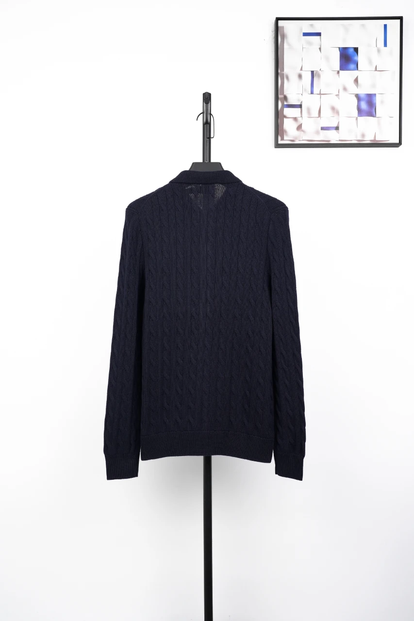 Ralph Lauren Navy Pony Embroidered Cable Knit Shirt product photo from LabelPicks