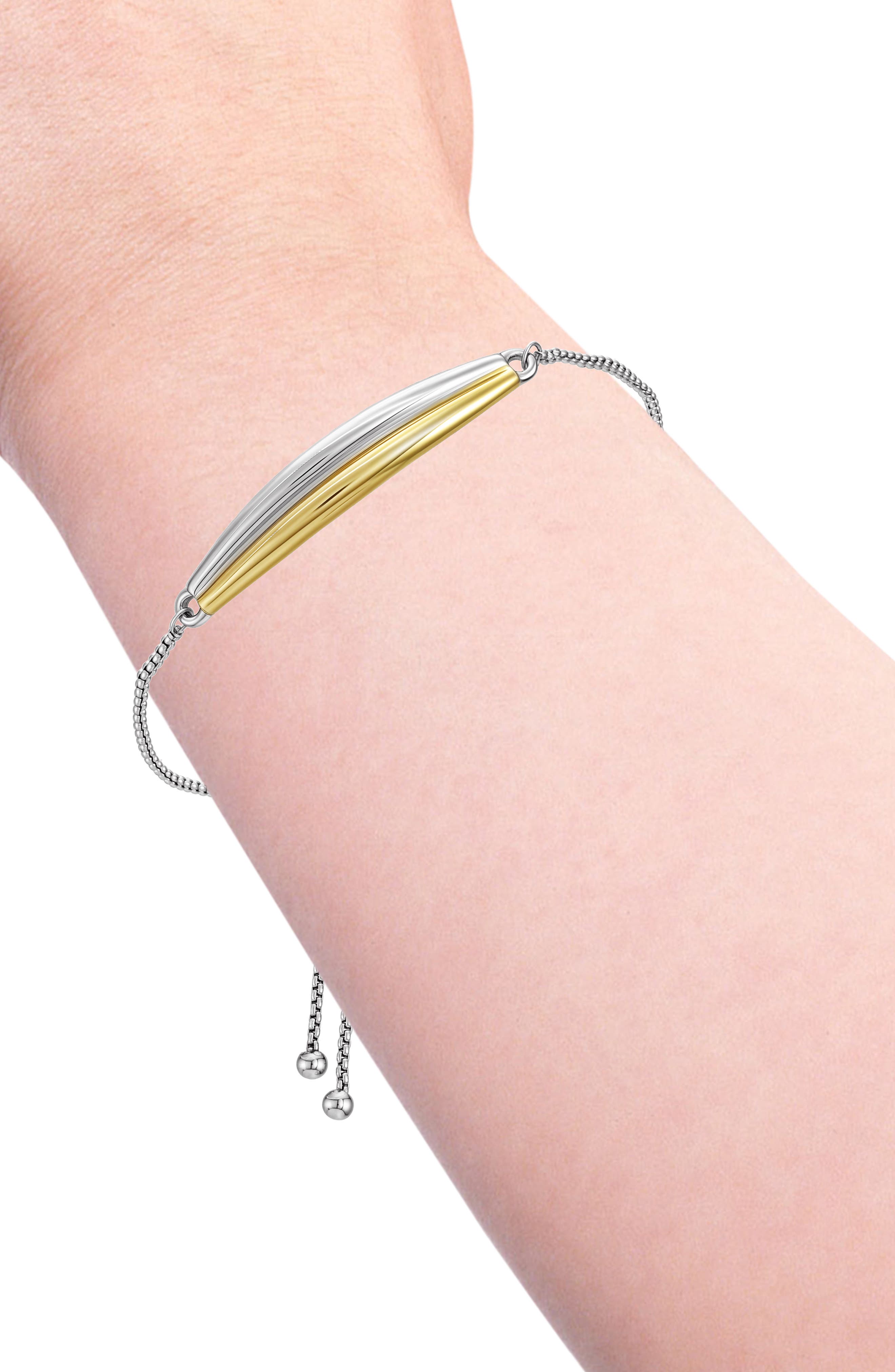 Vince Camuto Two-Tone Curved Bar Slider Bracelet