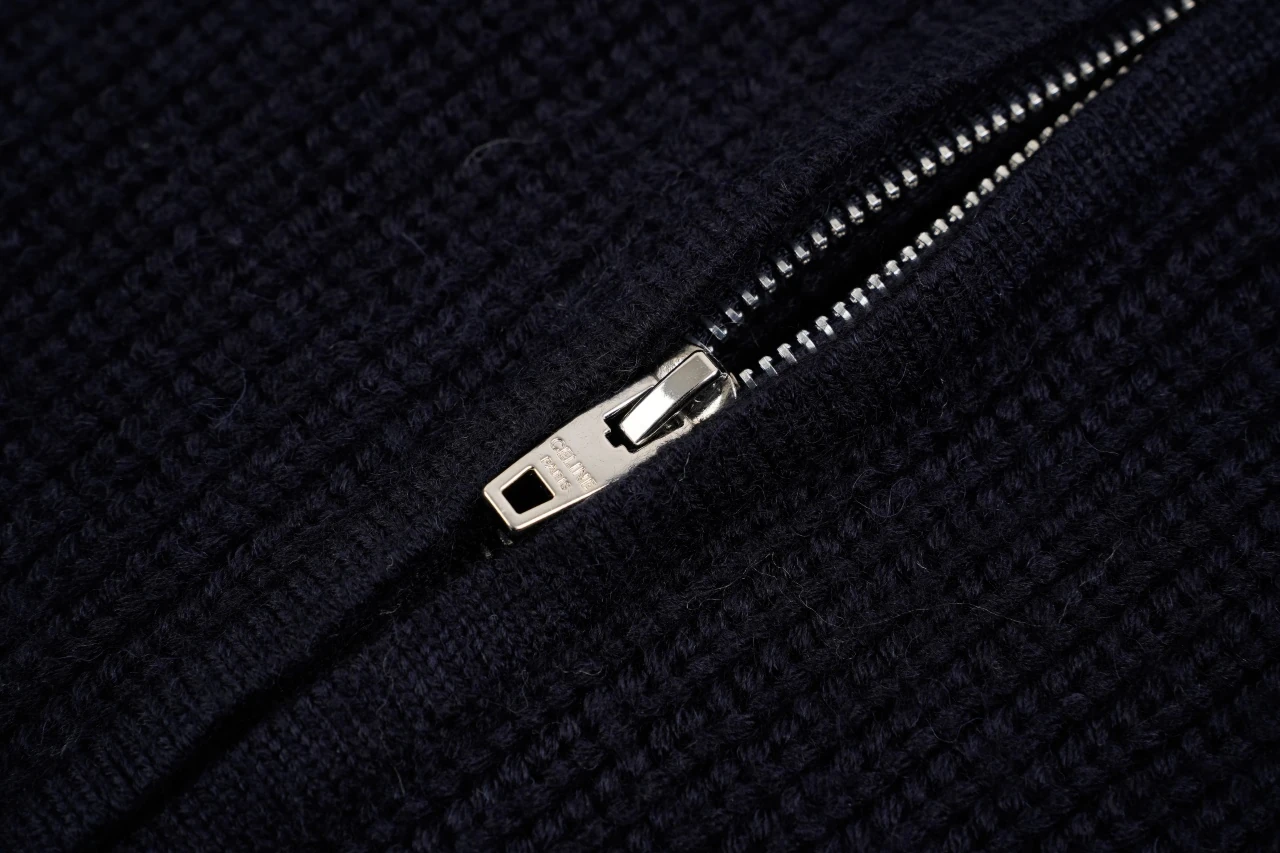 CELINE Navy C-Patch Wool Hooded Zip Jacket product photo from LabelPicks