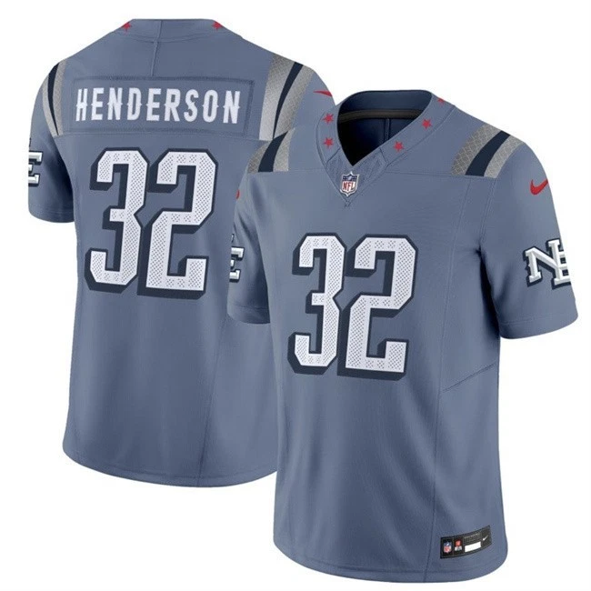 TreVeyon Henderson New England Patriots Nike 2025 RIVALRIES Vapor Limited Jersey - Storm Blue