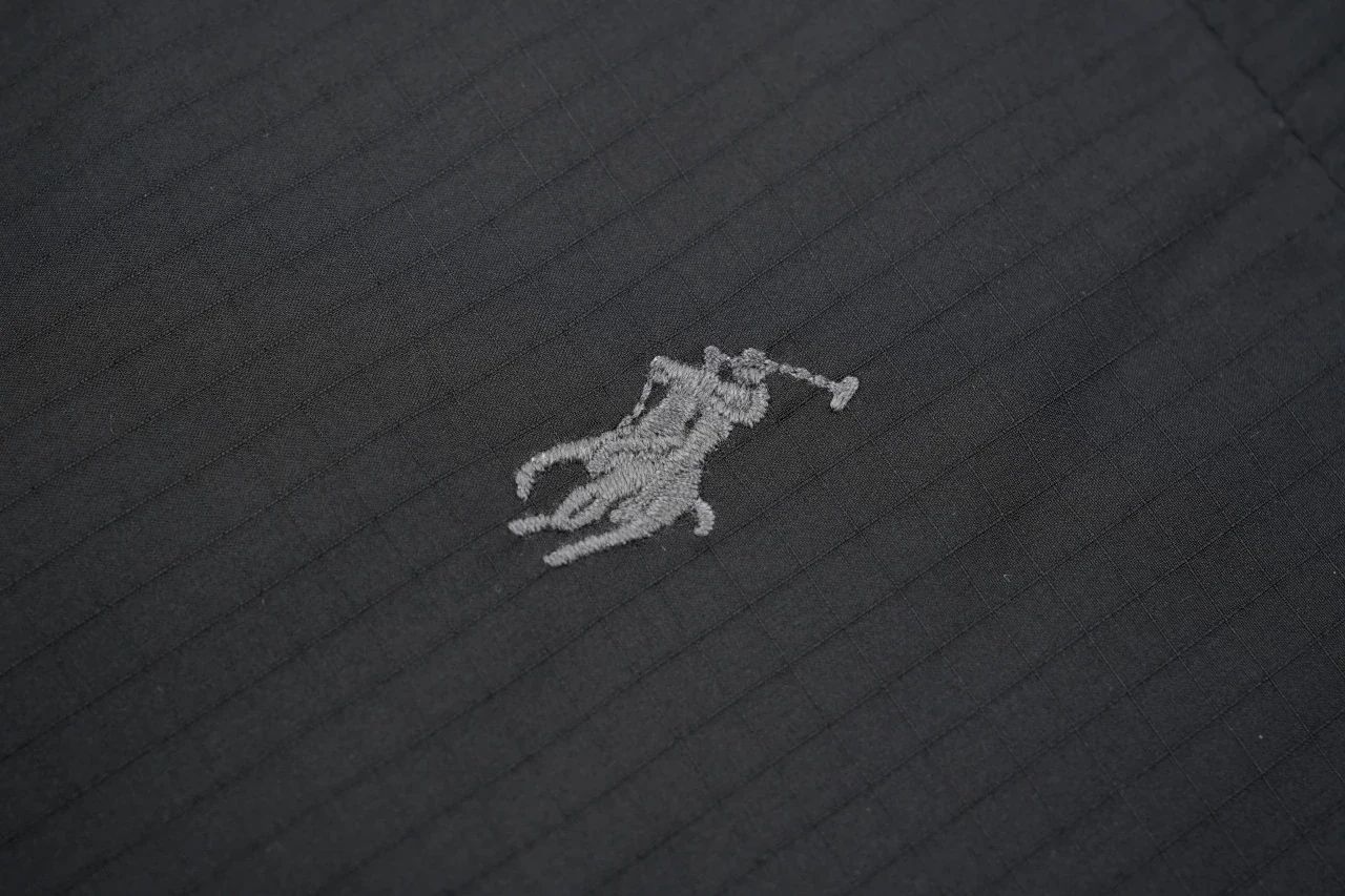 Ralph Lauren Black Grey Pony Embroidered Quilted Down Jacket product photo from LabelPicks