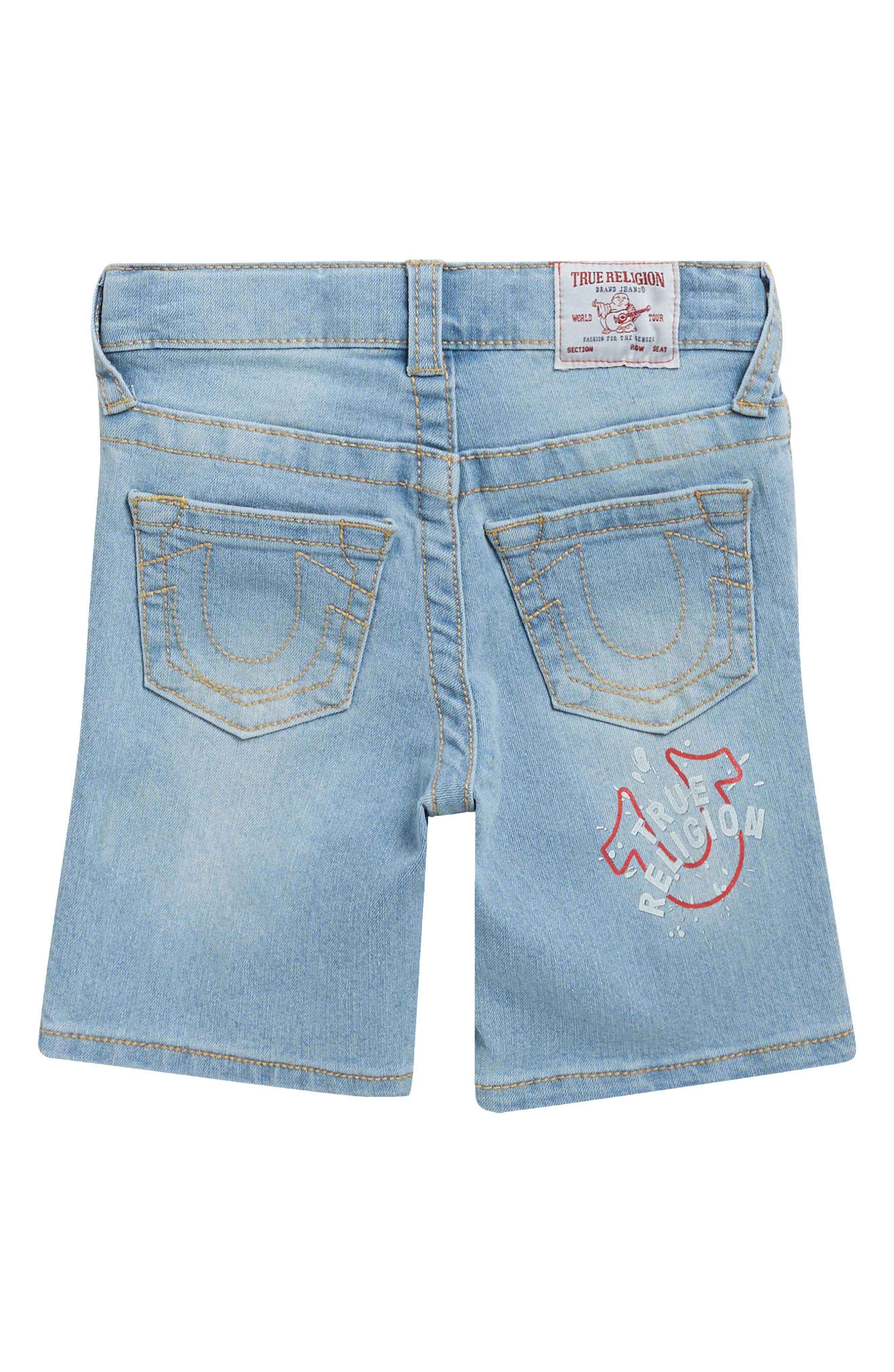 True Religion Kids' Logo Graphic Denim Shorts