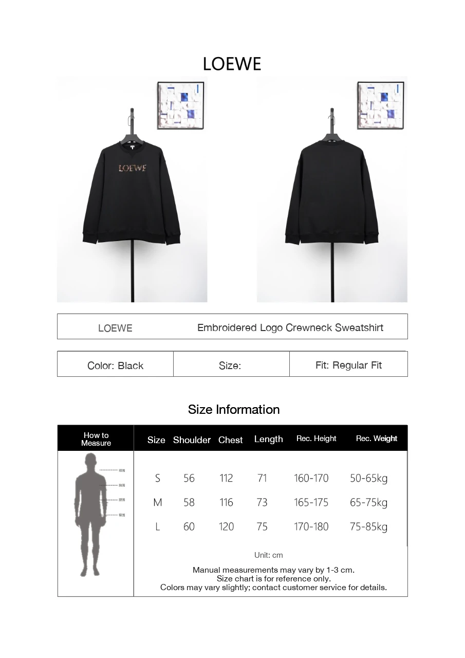 LOEWE Black Gradient Logo Embroidered Crewneck Sweatshirt product photo from LabelPicks