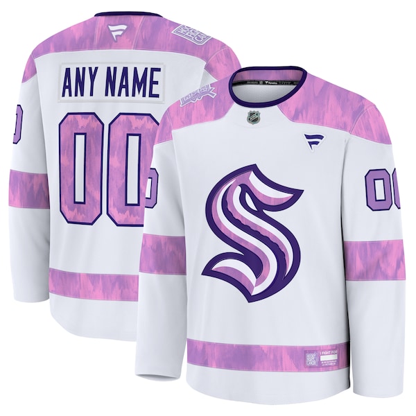 Seattle Kraken  2024 Hockey Fights Cancer Custom Practice Jersey - White