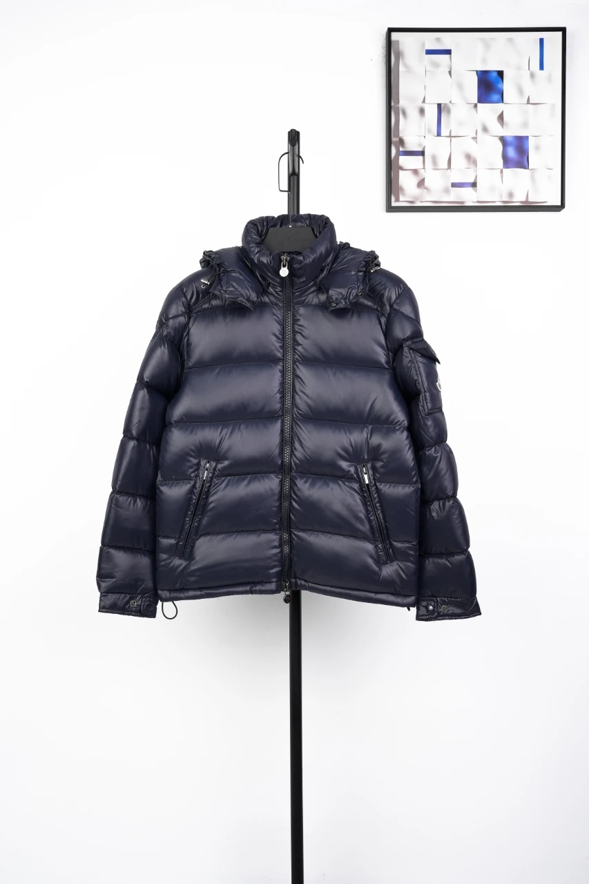 Moncler Navy Glossy Maya Short Down Jacket product photo from LabelPicks