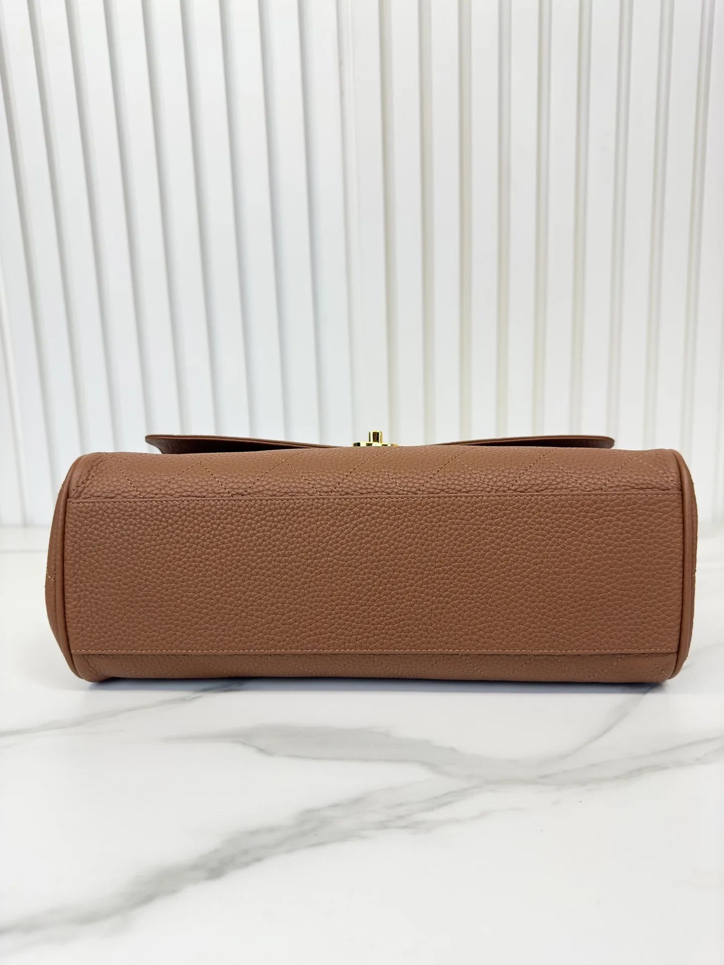 Chanel Brown Grained Leather Top Handle Bag product photo from LabelPicks