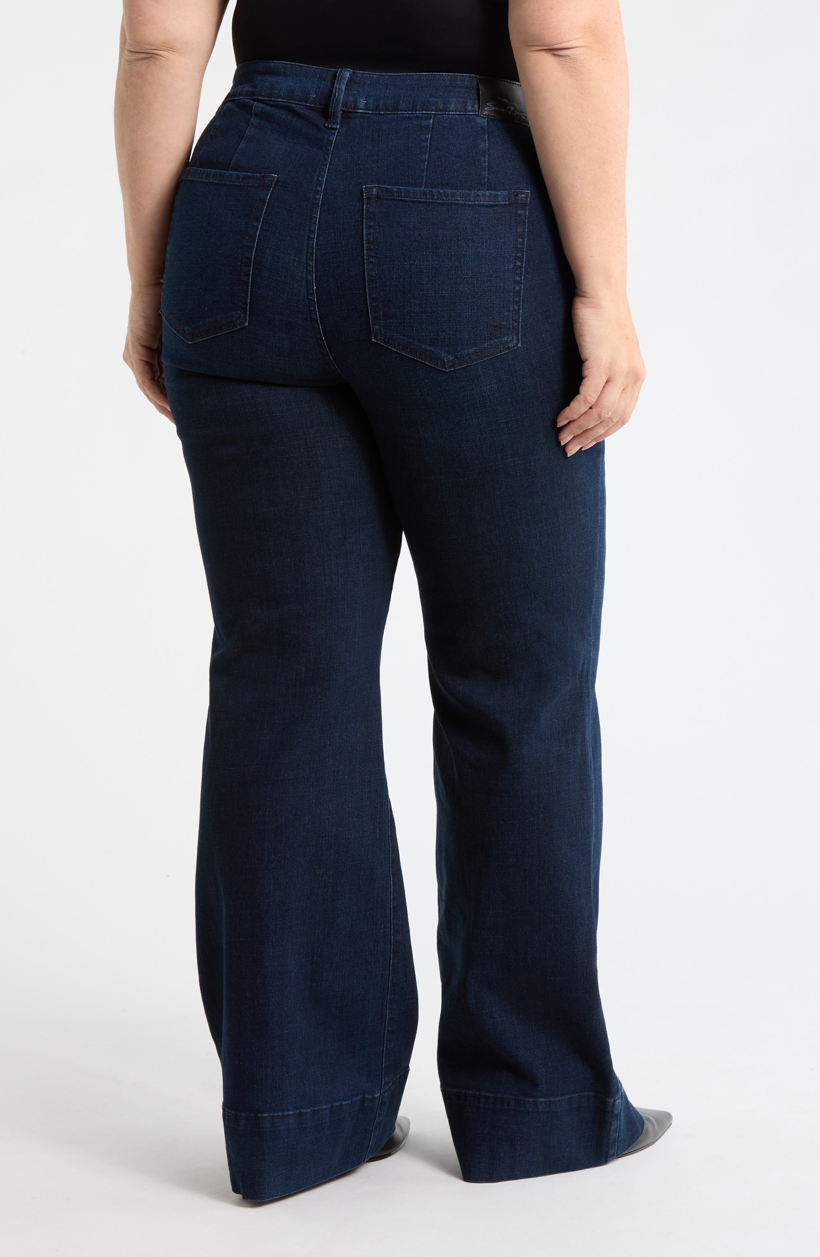 Seven7 High Waist Pintuck Wide Leg Jeans