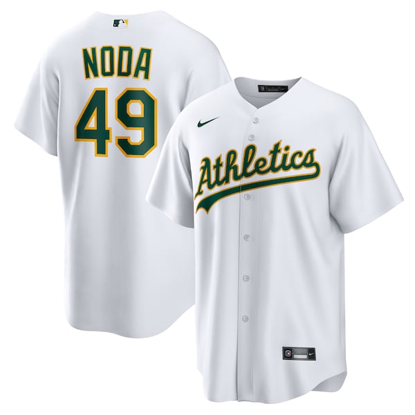 Ryan Noda Oakland Athletics Nike Home Replica Jersey - White/Kelly Green