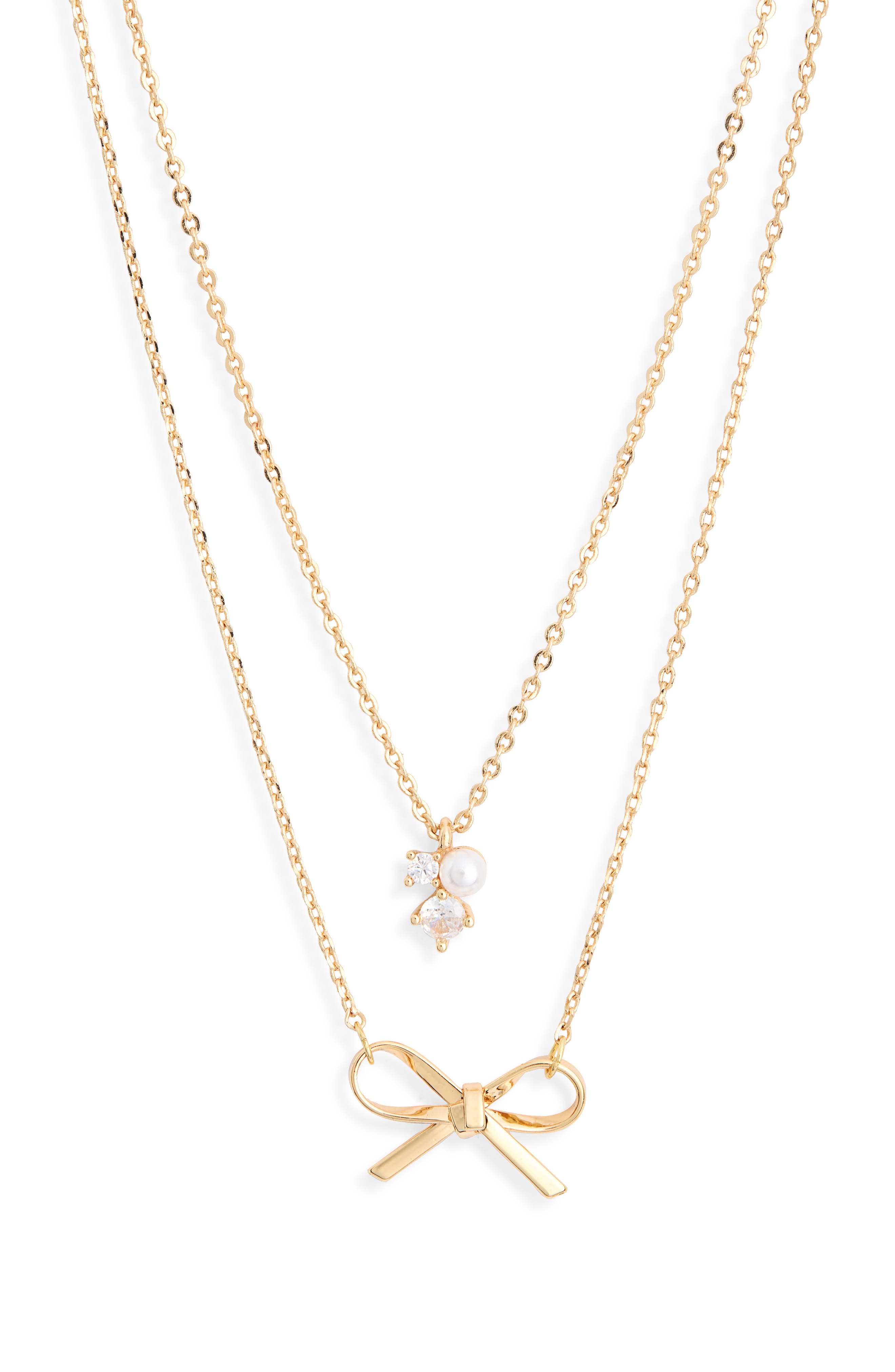 Leith Set of 2 Bow Charm Necklaces