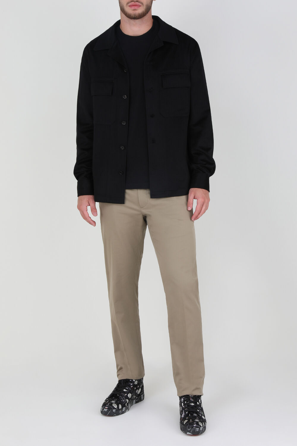 BOTTEGA VENETA חולצת טי שחורה מכותנה