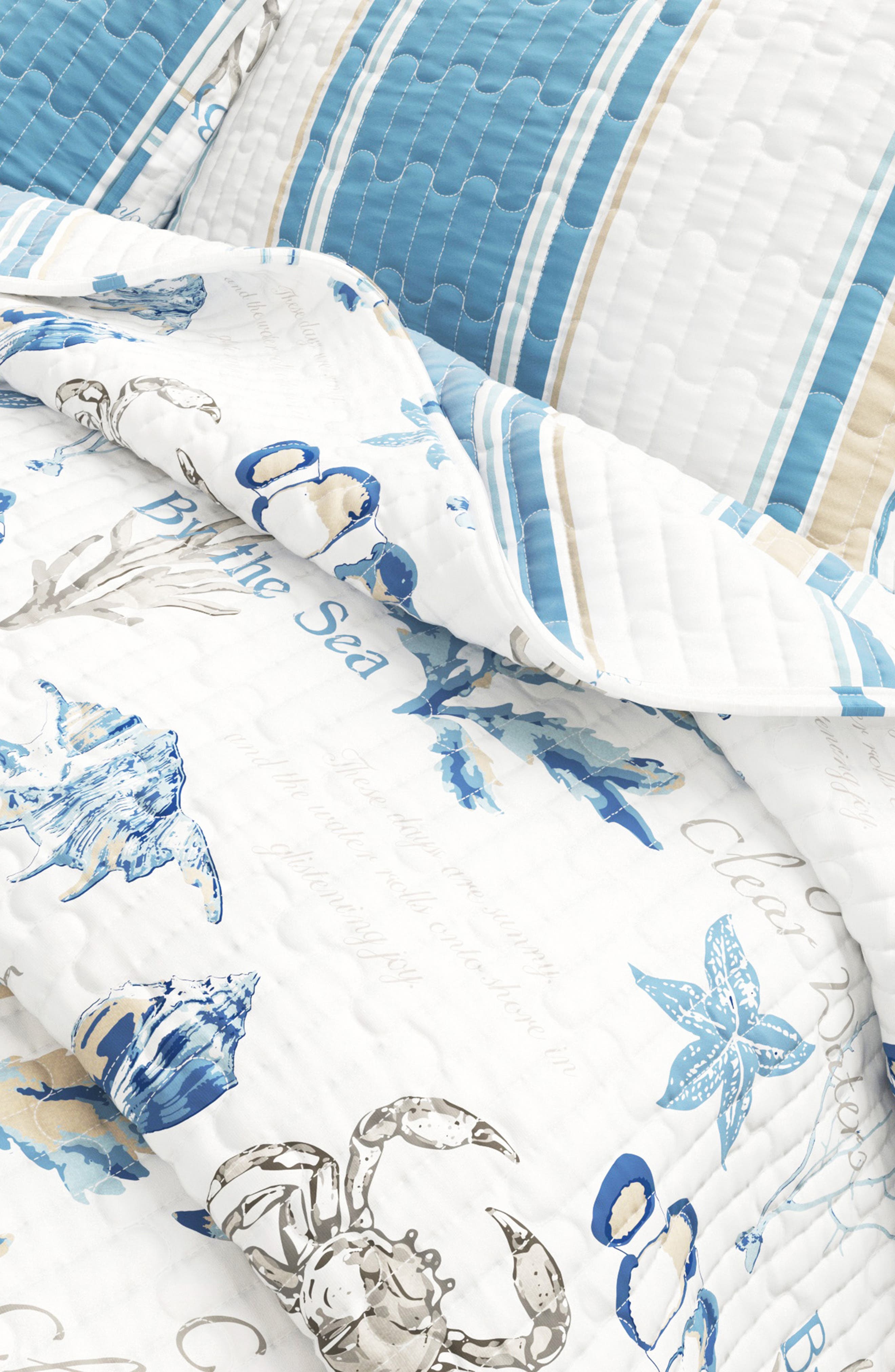 Woven & Weft Striped Reversible Coastal Quilt Set