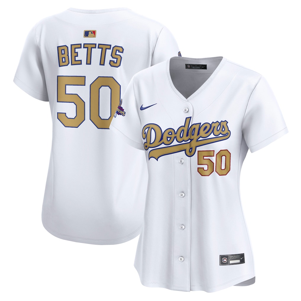 Mookie Betts Los Angeles Dodgers Nike Women's 2025 Gold Collection Limited Jersey - White